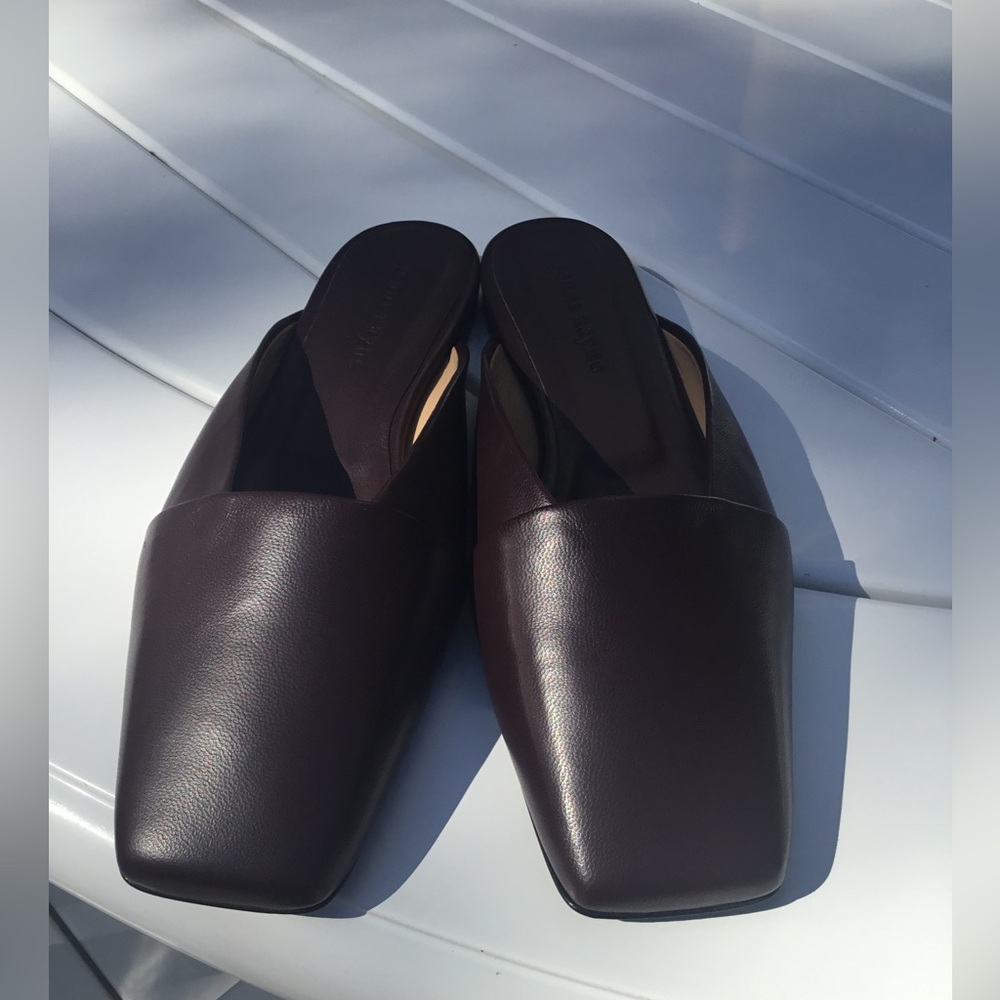 Jenni Kayne Mia Leather Mule in Bordeaux Size 41. New